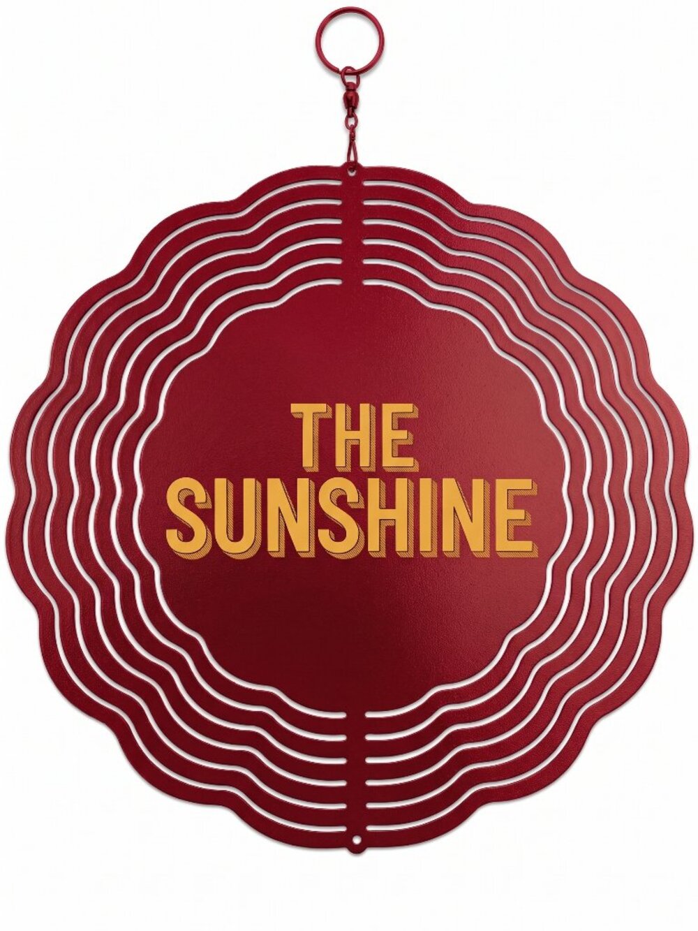 10" The Sunshine Kinetic Wind Spinner - Red Metal Hanging Yard Decor